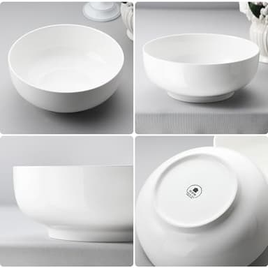 MALACASA Serving Bowls, 114 OZ(10") Extra Large Salad Bowls Set of 2, Porcelain White Serving Bowls for Salad, Soup, Pasta and Dinner, Large Ceramic Bowl Set for Entertaining, Series REGULAR - Image 7