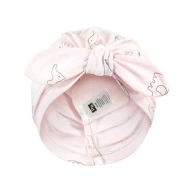Hudson Baby Baby Girls Turban Cotton Headwraps, Pink Gray Elephant, One Size - Image 5