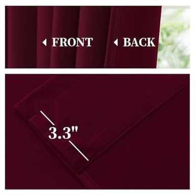 Yakamok Velvet Curtains 84 inches 2 Panels - Luxury Room Darkening Wine Red Curtains for Bedroom Living Room Thermal Insulated Super Soft Window Drapes Rod Pocket, Wine Red, W52 x L84 inches - Image 5