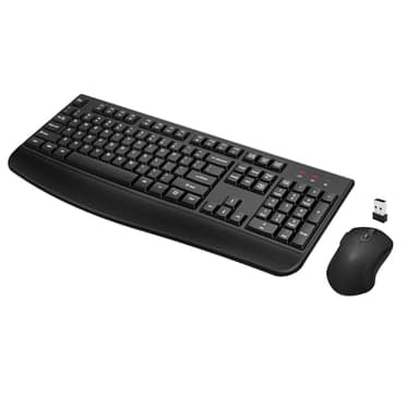 Wireless Keyboard and Mouse Combo, Full-Sized 2.4GHz Wireless Keyboard with Comfortable Palm Rest and Optical Wireless Mouse for Windows, Mac OS PC/Desktops/Computer/Laptops (Black) - Image 1