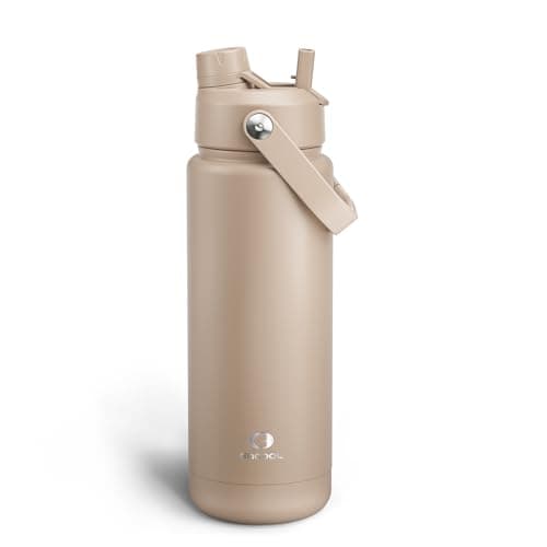 ENCOOL Insulated Water Bottle with Straw Stainless Steel Water Bottle, Leak-Proof, BPA-Free, Double Wall Vacuum Keeps Cold for 24 Hours for Sports, Travel, School (32 oz, Raw Umber) - Image 1