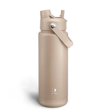 ENCOOL Insulated Water Bottle with Straw Stainless Steel Water Bottle, Leak-Proof, BPA-Free, Double Wall Vacuum Keeps Cold for 24 Hours for Sports, Travel, School (32 oz, Raw Umber) - Image 1