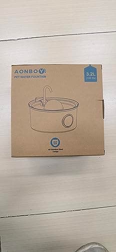 AONBOY Cat Water Fountain with Water Level Window, 108oz/3.2L Cat Fountain Stainless Steel, 6Filters + 3Sponge Filters, Faucet Shape Dog Water Fountain, Double Noise Reduction Design, Multi Filtration - Image 11