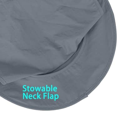 Sun Hats for Men Women Fishing Hat UPF 50+ Breathable Wide Brim Bucket Hats Summer UV Protection Safari Hat with Neck Flap Dark Grey - Image 5