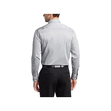 Van Heusen Men's Dress Shirt Regular Fit Ultra Wrinkle Free Flex Collar Stretch Solid, Grey Mist, 17"-17.5" Neck 34"-35" Sleeve - Image 2