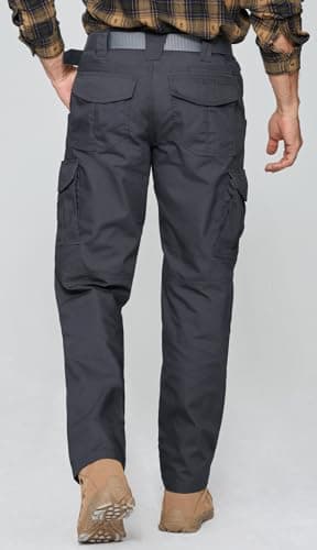 SPOSULEI Cargo Work Pants for Men Ripstop Tactical Pants Lightweight Water Resistant EDC Hiking Carpenter Hunting Pants with Multi Pockets Black 34Wx30L - Image 6