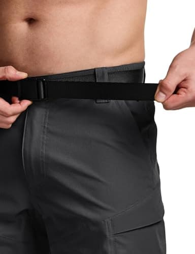 CQR Men's Quick Dry Stretch Hiking Cargo Shorts, Lightweight Water Resistant Tactical Casual, Golf & Outdoor with Pockets, Shendo Trail W/Belt Black, 34W x 10L - Image 9