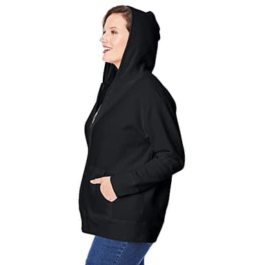 JUST MY SIZE womens Comfortsoft Ecosmart Fleece Full-zip Women's athletic hoodies, Ebony, 2X US - Image 6