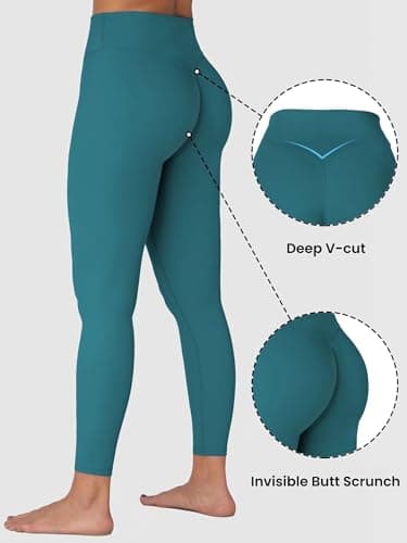 Sunzel Sunzfly Invisible Butt Scrunch Workout Leggings for Women, Butt Lifting High Waisted Gym Yoga Pants with Tummy Control 25" Deep Lagoon Medium - Image 2