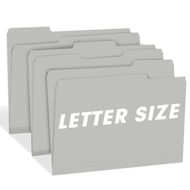File Folder, RAZCC 150 Pack 1/3 Cut Tab File Folders Letter Size, Grey, Folders with Tab, Great for Organizing and Easy File Storage - Image 6
