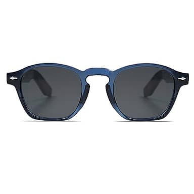 VANLINKER Retro Small Square Sunglasses for Men Womens Trendy Thin Cube Shades Vintage Slim Frames Luxury Eyewear VL9774 Blue Frame Grey Lens - Image 3