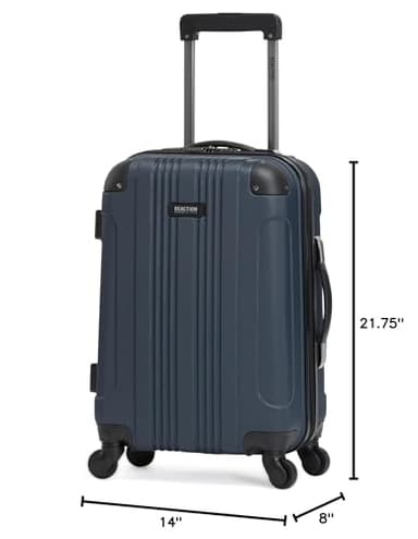 Kenneth Cole REACTION Out of Bounds Lightweight Hardshell 4-Wheel Spinner Luggage, Naval, 20-Inch Carry On - Image 7