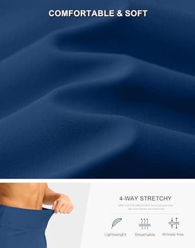 Viodia 16" Golf Skorts for Women High Waisted Tennis Skirt Athletic Skorts Skirts for Women Built-in Shorts with 5 Pockets Blue M - Image 5