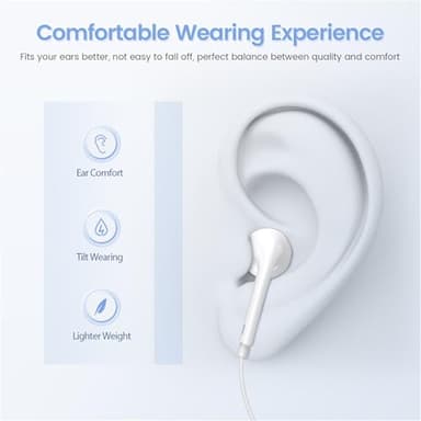 2 Pack USB C Headphones for iPhone 17, Type C Earbuds Wired Earbuds with Microphone & Remote Control Noise Cancelling Earphones, Compatible with iPhone 17 Pro Max, iPad Pro, Most USB C Jack Devices - Image 4