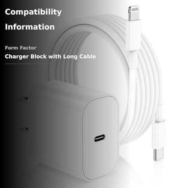 iPhone Fast Charger,Type C Wall Charger Block Plug and 10ft USB C to Lightning Charging Cable Cord Long,Power Adapter Cube Brick Box for Apple iPhone 14 Pro Max/14 Plus/14/13/12 Mini/11/XS Max/XR/iPad - Image 3