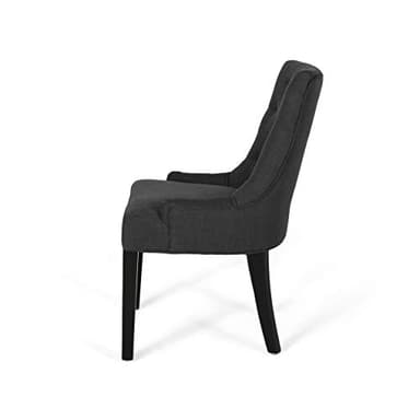 Christopher Knight Home Cheney Dining Chair,Textile, Gray + Dark Brown - Image 4