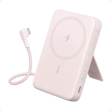 Anker Zolo Magnetic Power Bank, 10,000mAh Wireless Portable Charger with 30W Max Fast Charging, Battery Pack with Built-in USB-C Cable and Adjustable Stand, for iPhone 16/15 Series, AirPods, and More - Image 1
