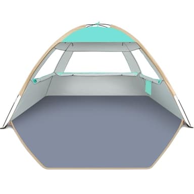 Gorich Beach Tent Sun Shelter for 3/4-5/6-7/8-10 Person with UPF 50+ UV Protection, Lightweight & Easy Setup Beach Shade Canopy, Portable Shade Tent Cabana - Image 1