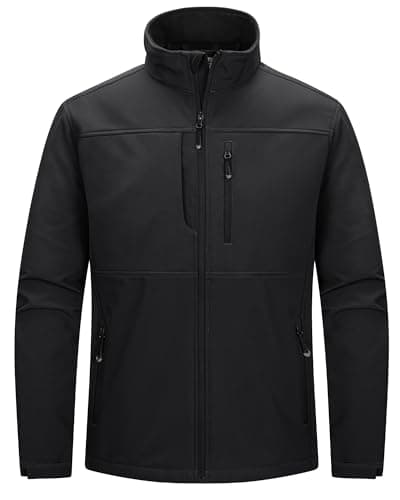 33,000ft Men's Lightweight Softshell Jacket Warm Fleece Lined Windbreaker Waterproof Soft Shell for Outdoor Hiking - Image 1
