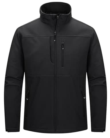 33,000ft Men's Lightweight Softshell Jacket Warm Fleece Lined Windbreaker Waterproof Soft Shell for Outdoor Hiking - Image 1