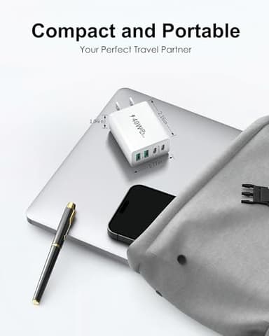 USB C Charger Block 40W, 2Pack 4-Port Type C Charger Fast Charging Block Dual USB-C Power Adapter & Double USB Wall Plug Multiport Cube USBC Brick for iPhone 16 15 14 13 12 11 Pro Max, Samsung - Image 7