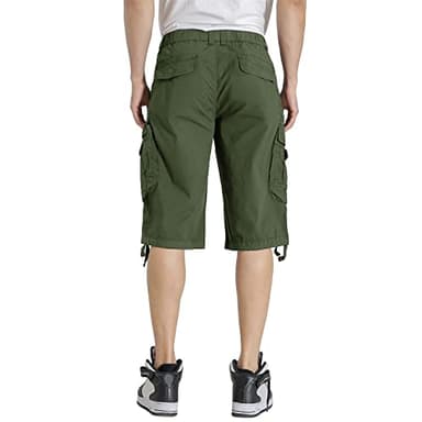 DGWZ Mens Cargo Shorts Elastic Waist Multi Pocket Hiking Outdoor Camo Stretch Cotton - Image 6