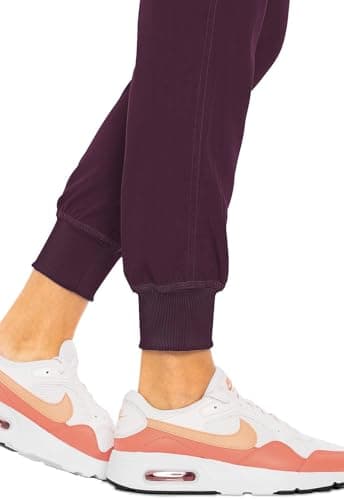 Med Couture Scrub Pants for Women Jogger Pant with 5 Pockets, Lightweight, Ultra Soft, 2-Way Stretch Fabric - MC7710P, M Petite, Wine - Image 5
