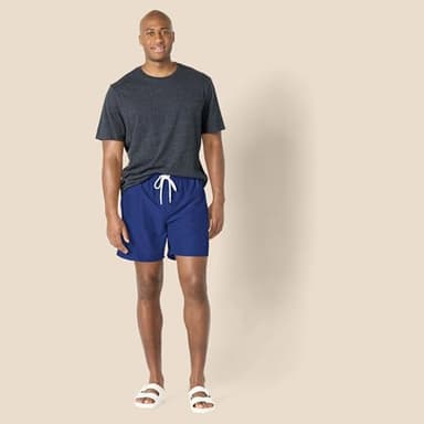 Amazon Essentials Men's 7" Swim Trunks with Mesh Lining, Pockets, Drawstring Closure, Navy, Large - Image 8