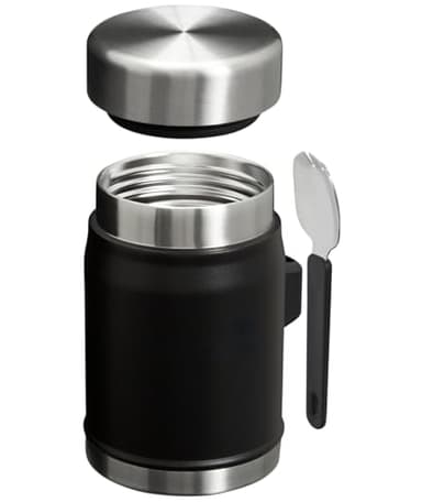 Stanley Classic Food Jar and Spork 14 oz | Vacuum Insulated Thermos Food Container | Wide Mouth Screw On Lid | Packable for Travel | Stainless Steel with Leakproof Lid | BPA-Free | Black 2.0 - Image 2