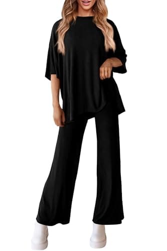 PRETTYGARDEN Two Piece Sets For Women Summer Fashion Lounge Matching Set 2025 Travel Vacation Airport Outfits Clothing (Black,X-Large) - Image 3