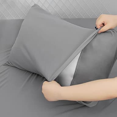 Extra Deep Pocket Queen Sheet Sets for Air Mattress - Deep Pocket Sheets Queen Size Sets - Sheets with Pocket on Side - Easily Fits Extra Deep 16 in to 24 in Pillow Top Air Mattress (Grey) - Image 5
