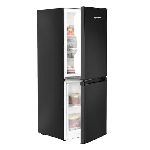 Upstreman 4.0 Cu.Ft Small Refrigerator with Bottom Freezer, Double Door Mini Fridge with Freezer, Mini Refrigerator for Apartment, Dorm, Office, BM40 (Black) - Image 1