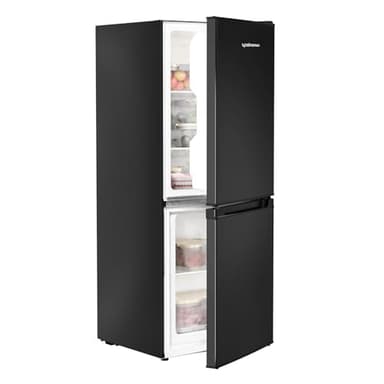 Upstreman 4.0 Cu.Ft Small Refrigerator with Bottom Freezer, Double Door Mini Fridge with Freezer, Mini Refrigerator for Apartment, Dorm, Office, BM40 (Black) - Image 1