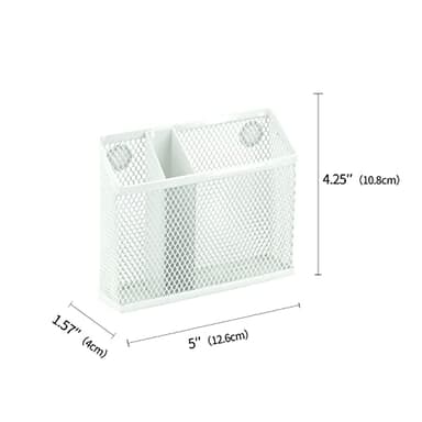 Neudeoc Locker Organizer and Accessories Kit, Includes Mesh Locker Shelf and Magnetic Pen Holder, Suitable for School, Work, Kitchen and Bathroomn (Pack of 4, White) - Image 2