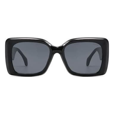 SOJOS Retro Oversized Square Sunglasses for Women Trendy Large Luxury Women's Big Shades SJ2350, Black Frame/Grey Lens - Image 1