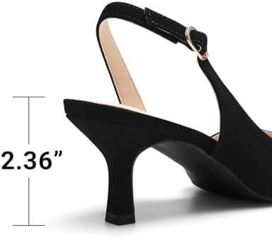 DREAM PAIRS Women's Kitten Heels Slingback Closed Pointed Toe Low Pumps Shoes Women Party Wedding Sexy Casual Dress Shoes - Image 4