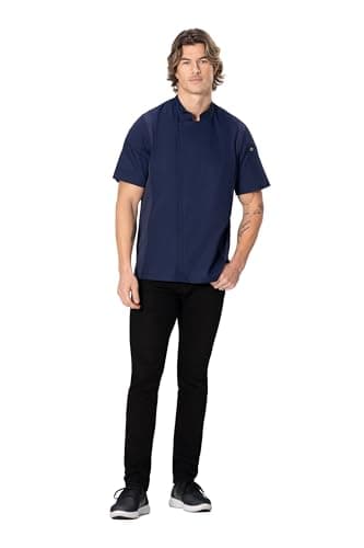 Chef Works Men's Springfield Chef Coat, Navy, Large - Image 2