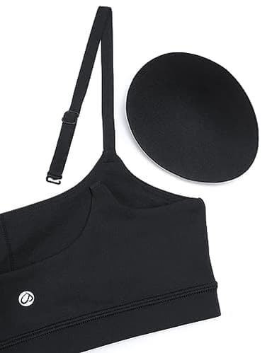 CRZ YOGA Womens Butterluxe Adjustable Spaghetti Strap Sports Bra - Scoop Neck Wireless Padded Yoga Workout Crop Top Black X-Large - Image 6