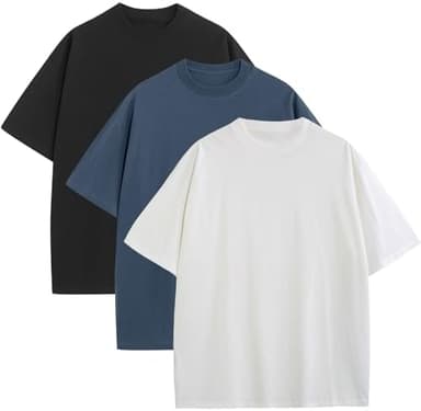 Mens Oversized T-Shirts Fashion Loose Fit Crewneck Tshirt Streetwear Heavyweight Short Sleeve Tee Shirt Gym Workout Tops - Image 3