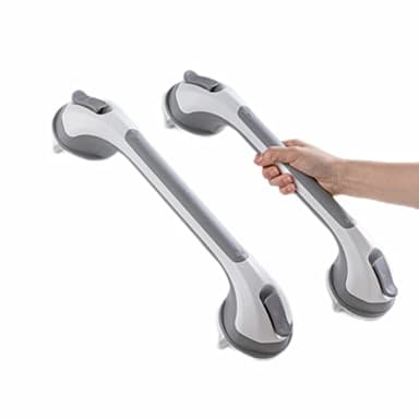 TAILI Grab Bars for Bathtubs and Showers 2 Pack Suction Grab Bar, Heavy Duty Shower Handle Removable Bath Handrails for Seniors and Elderly, Bathroom Safety Grip No Drilling Waterproof,Grey - Image 1