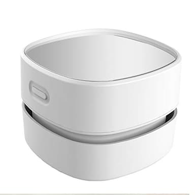 ODISTAR Desktop Vacuum Cleaner, Mini Table dust Sweeper Energy Saving,High Endurance up to 90 mins,Cordless&360º Rotatable Design for Keyboard/Home/School/Office(White AA Battery) - Image 1