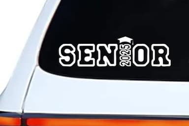 Senior 2025 White Vinyl Decal - 3x11 Inch, Adhesive Sticker for Cars, Laptops, and More - Image 5