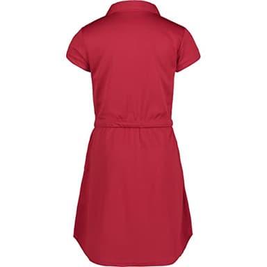 Nautica Girls' School Uniform Short Sleeve Polo Dress, Red Performance, 12-14 - Image 2