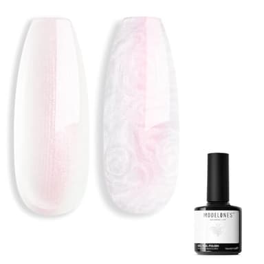 modelones Glitter Gel Nail Polish Pearlescent Gel Polish White Chrome Shimmer Nail Polish Iridescent Soak Off Led Mermaid Polish Swirl Shell Thread Effect Nail DIY 15 ML - Image 1
