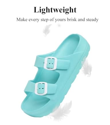 Womens Platform Sandals with Arch Support, Open Toe Buckle Sandal for Women, Summer Flat Slides Pool Beach Vacation Essentials - Image 5