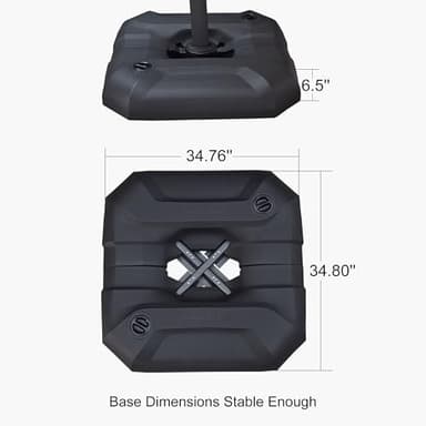 PURPLE LEAF Patio Umbrella with Base 10 Feet Outdoor Cantilever Square Umbrella Aluminum Offset Umbrella with 360-degree Rotation for Garden Deck Pool Patio, Navy Blue - Image 8