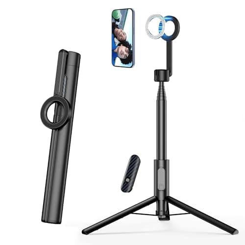 SEAJIC for MagSafe Tripod for iPhone 64 Selfie Stick Tripod Phone with Metal Ring and Remote, Phone for Video Recording, Cell Phone Mount Stand for Cellphone - Image 1