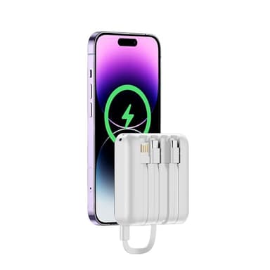 ummz Portable Charger with Built-in Cable,12000mAh 22.5W Fast Charging Small Power Bank,USB C Input/Output with Smart LED Display,External Battery Pack for iPhone,Tablet,Samsung - Image 9
