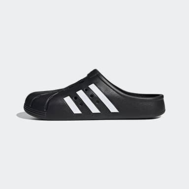 adidas Unisex Adilette Clogs Slide Sandal, Core Black/White/Core Black, 10 US Women/9 US Men - Image 8