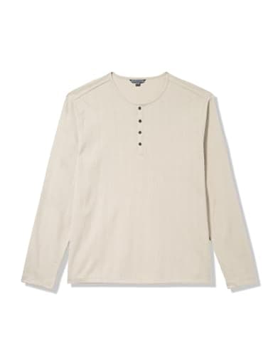 John Varvatos Men's Richard Henley, Almond